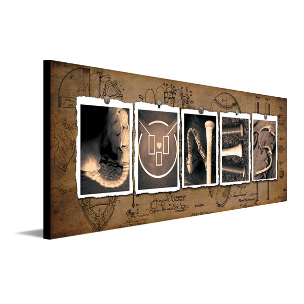 Ebern Designs Baseball Personalized Sports Name Art (Vintage Style